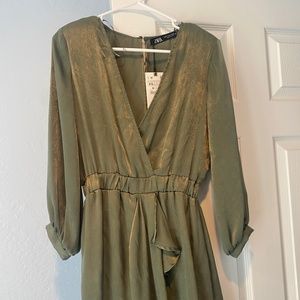 NWT Zara Satin Effect Short Jumpsuit